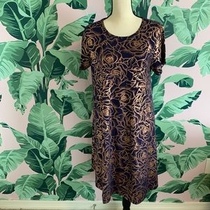 Rose Gold Floral Shirt Dress LuLaRoe Dress Sz L